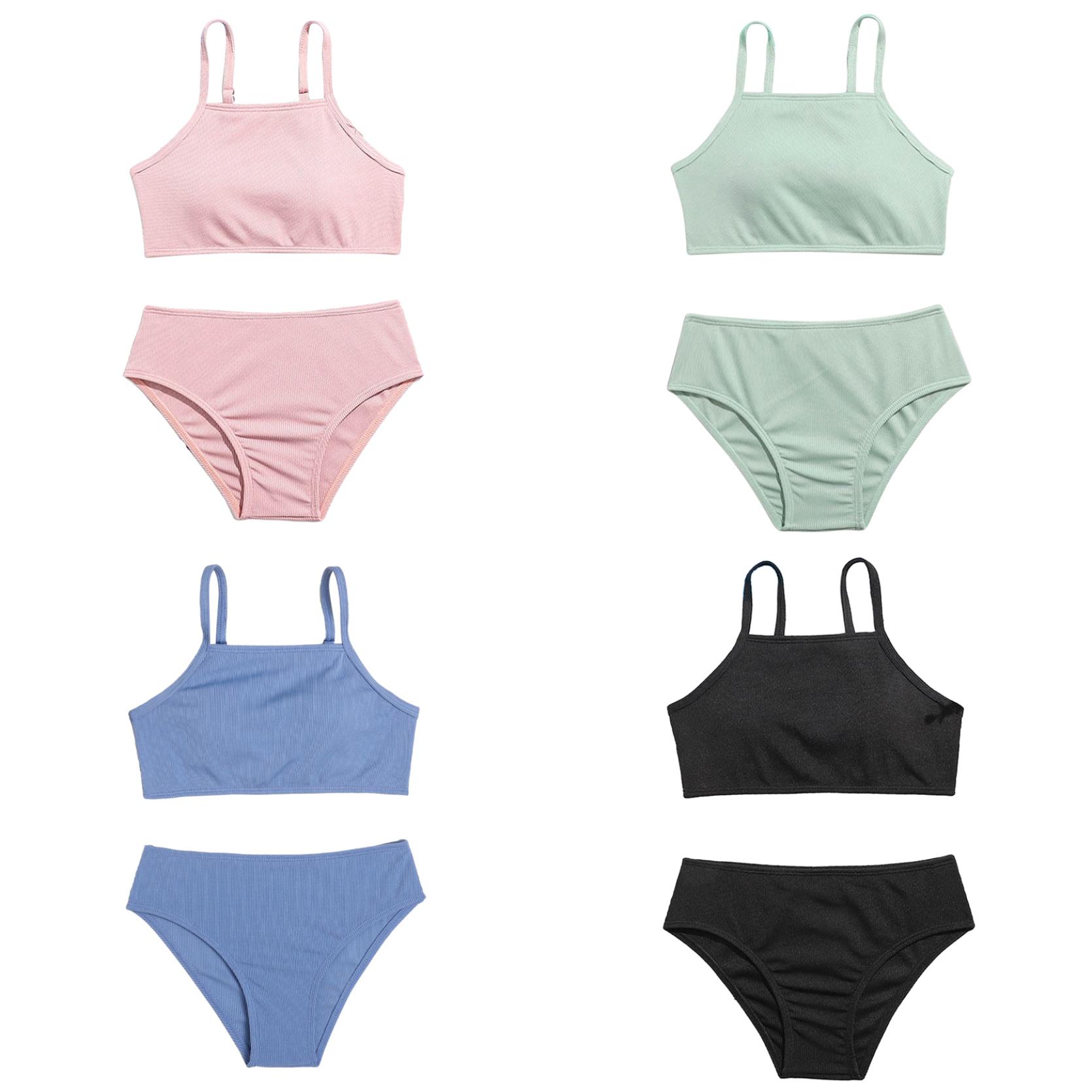 IEFiEL Meisjes Strand Sport Bikini Badpak 2Pcs Atletisch Ondergoed Zwemmen Badpak Badmode 9-10 Years mintgroene kleur