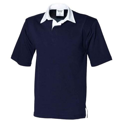 FRONT ROW heren zwaargewicht rugbypoloshirt met korte mouwen M Vloot