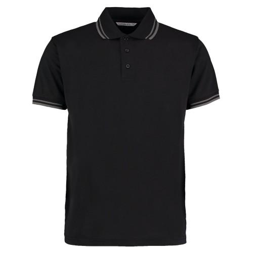Kustom Kit Heren getipt katoenen piqué poloshirt XXL zwart/wit