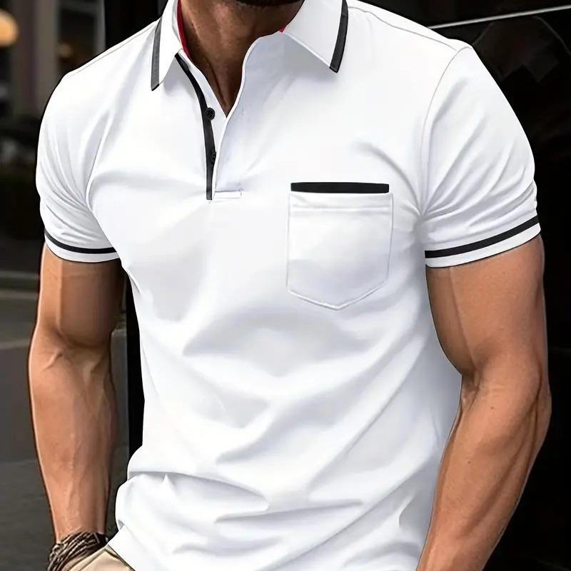 Top Men Wardrobe 2024 Zomer Heren Sport Poloshirt met Knoopzak S Vloot