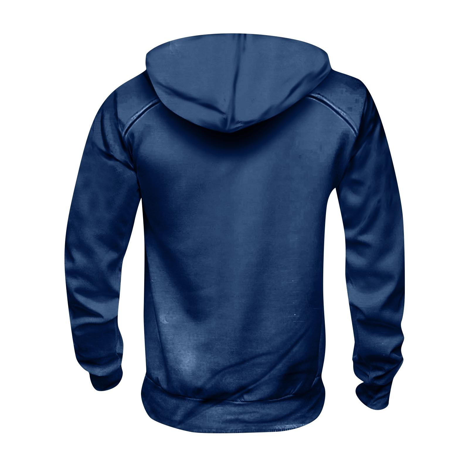 Explorer Outdoors Effen kleur herensweater met capuchon, Europese en Amerikaanse jeugdsport leren trui met meerdere zakken en patch M