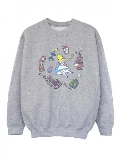 Disney meisjes Alice In Wonderland vallend sweatshirt 12-13 wit