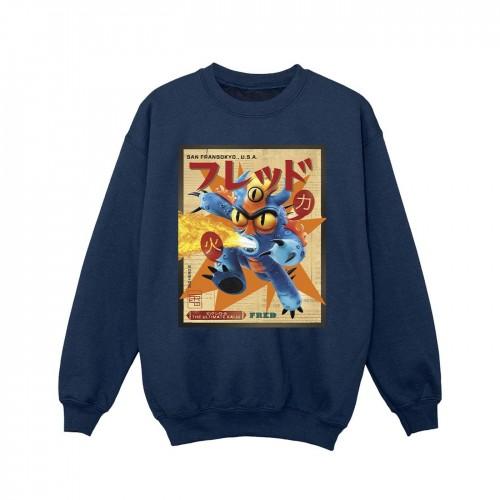 Disney Girls Big Hero 6 Baymax Fred Krant Sweatshirt 5-6 Years wit