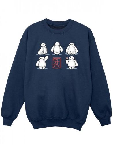 Disney Girls Big Hero 6 Baymax veel poses sweatshirt 5-6 Years wit