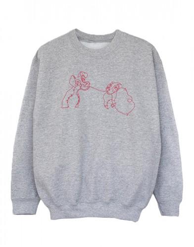 Disney Girls Lady en de Vagebond Spaghetti Outline Sweatshirt 9-11 Years wit