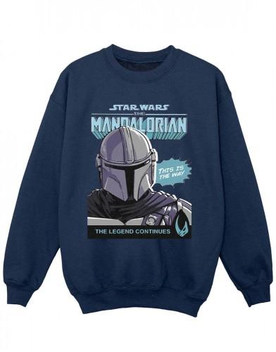 Pertemba FR - Apparel Star Wars The Mandalorian Girls Mando Comic Cover Sweatshirt 5-6 Years wit
