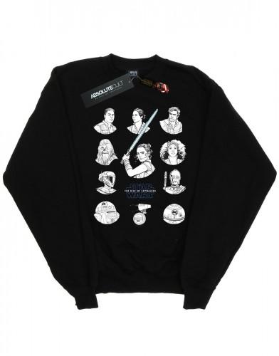 Star Wars: The Rise of Skywalker Girls Star Wars The Rise Of Skywalker Resistance Charcter Line Up Mono Sweatshirt 9-11 Years wit