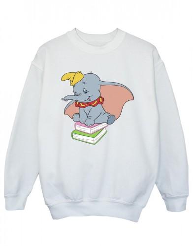 Disney Girls Dumbo zittend op boeken Sweatshirt 5-6 Years wit