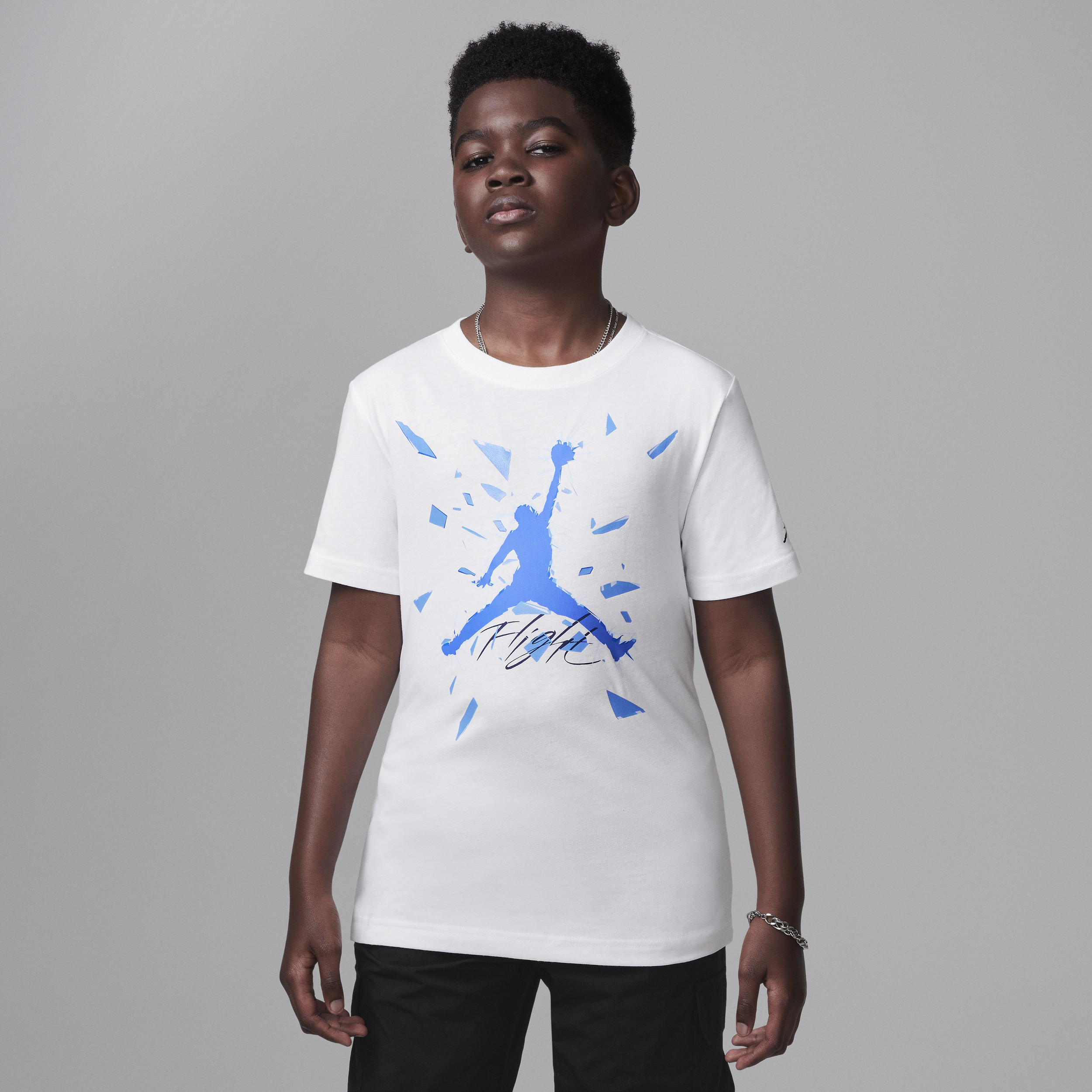 Jordan Jumpman T-shirt met gebroken glas voor kids - Wit