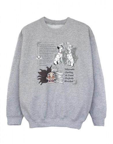 Disney Girls 101 Dalmatians Miserable Darling Sweatshirt 9-11 Years wit