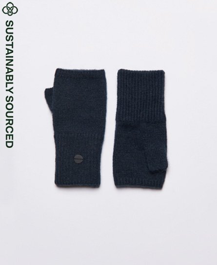 Superdry Vrouwen Halflange Luxe Studios Handschoenen Blauw
