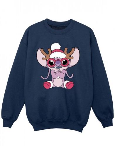 Disney meisjes Lilo & Stitch Angel Rendier Sweatshirt 5-6 Years wit
