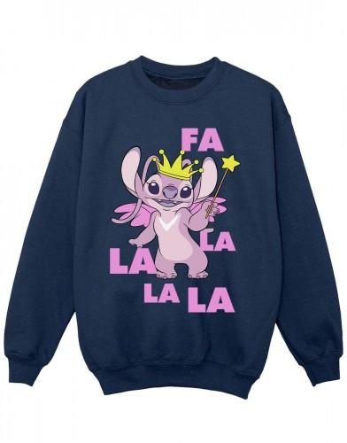Disney meisjes Lilo & Stitch Angel Fa La La sweatshirt 5-6 Years wit