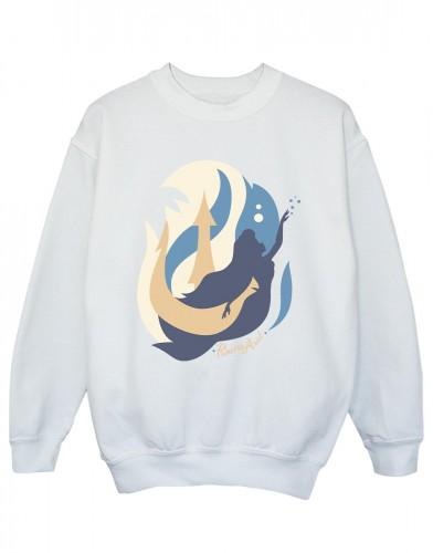 Disney Girls de kleine zeemeermin kleur silhouetten Sweatshirt 5-6 Years wit