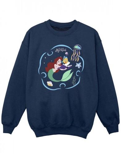 Disney Girls De kleine zeemeermin die een boek leest Sweatshirt 5-6 Years wit