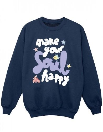 Disney Girls De kleine zeemeermin Happy Sweatshirt 5-6 Years wit