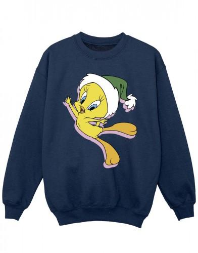 Looney Tunes meisjes Tweety kerstmuts sweatshirt 5-6 Years wit