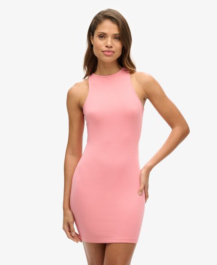 Superdry Vrouwen Jersey Mini-jurk met Gekruiste Bandjes Roze