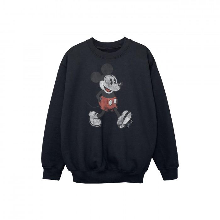 Disney jongens wandelende Mickey Mouse katoenen sweatshirt 12-13 zwart