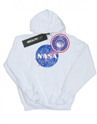 NASA jongens klassieke insignia-logo noodlijdende hoodie 9-11 Years wit