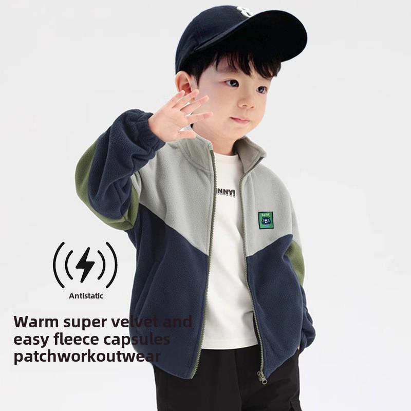 VantaGoods Trendy Polar Fleece Jas voor Jongens 2024 - Stijlvolle Winterkleding voor Kinderen 130 cm