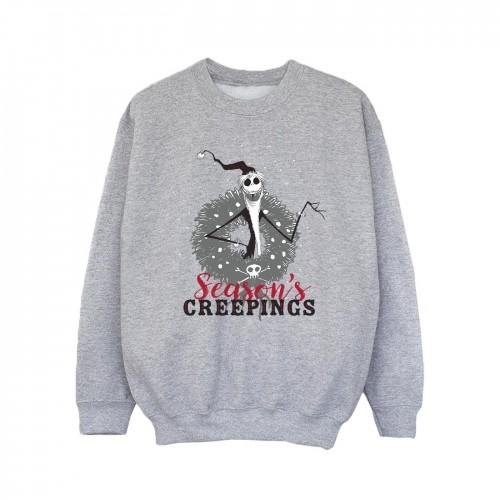 Disney Girls The Nightmare Before Christmas Seasons Creepings Wreath Sweatshirt 9-11 Years wit