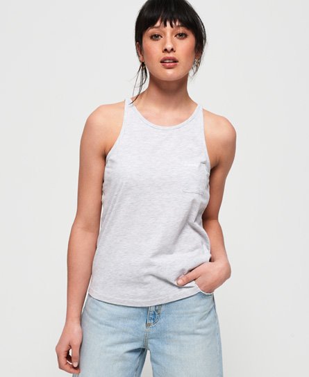 Superdry Vrouwen Orange Label Essential Tanktop Lichtgrijs