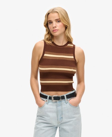 Superdry Vrouwen Fijngebreide Tanktop Bruin