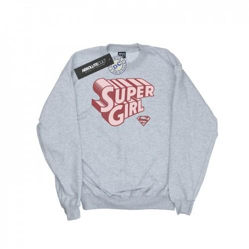 DC Comics meisjes Supergirl retro logo-sweatshirt 7-8 Years wit