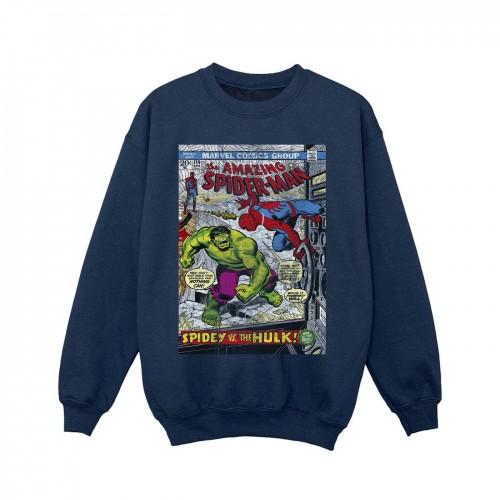 Marvel Girls Spider-Man VS Hulk Cover-sweatshirt 5-6 Years wit