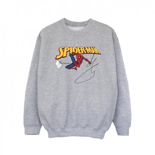 Marvel Girls Spider-Man met een boek-sweatshirt 9-11 Years wit