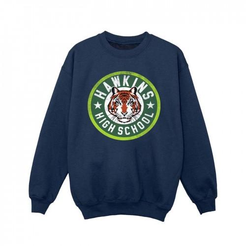 Pertemba FR - Apparel Netflix Girls Stranger Things Hawkins Tiger Circle-sweatshirt 9-11 Years wit