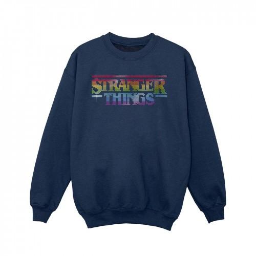 Pertemba FR - Apparel Netflix Girls Stranger Things Sweatshirt met Rainbow Dot-logo 9-11 Years wit