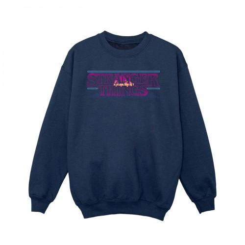 Pertemba FR - Apparel Netflix Girls Stranger Things Retro Titel Sweatshirt 9-11 Years wit