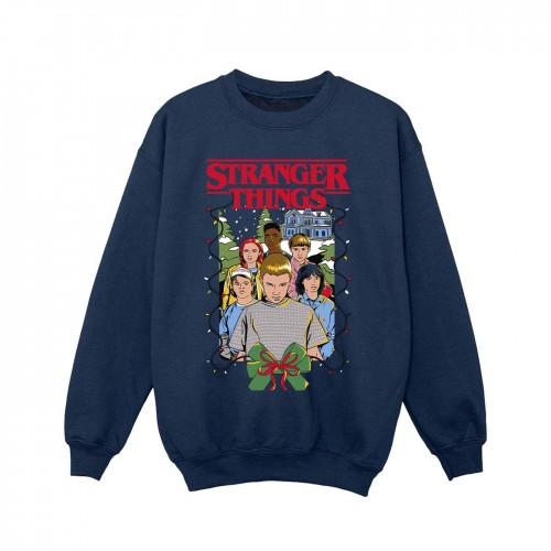 Pertemba FR - Apparel Netflix Girls Stranger Things kerstposter-sweatshirt 9-11 Years wit