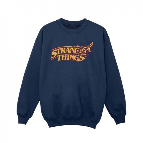 Pertemba FR - Apparel Netflix Girls Stranger Things-logo brekend sweatshirt 9-11 Years wit