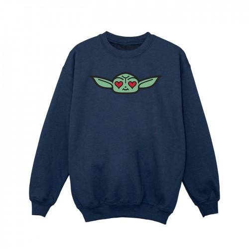 Star Wars Girls het Mandalorian Grogu Heart Eyes-sweatshirt 5-6 Years wit