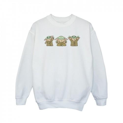 Star Wars Girls The Mandalorian Grogu Poses-sweatshirt 5-6 Years wit