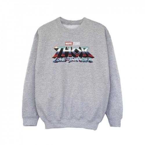 Marvel Girls Thor Love And Thunder-logo-sweatshirt 5-6 Years wit
