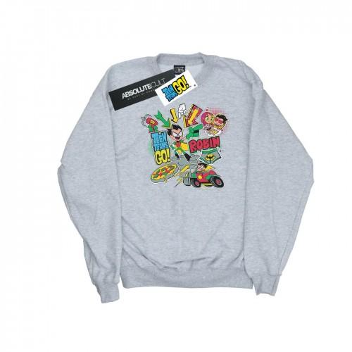 DC Comics Girls Teen Titans Go Robin Montage-sweatshirt 9-11 Years wit