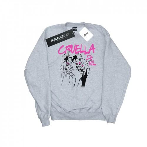 Disney Cruella De Vil sweatshirt met kraag voor meisjes 9-11 Years wit