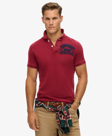 Superdry Mannen Vintage Athletic Poloshirt Rood