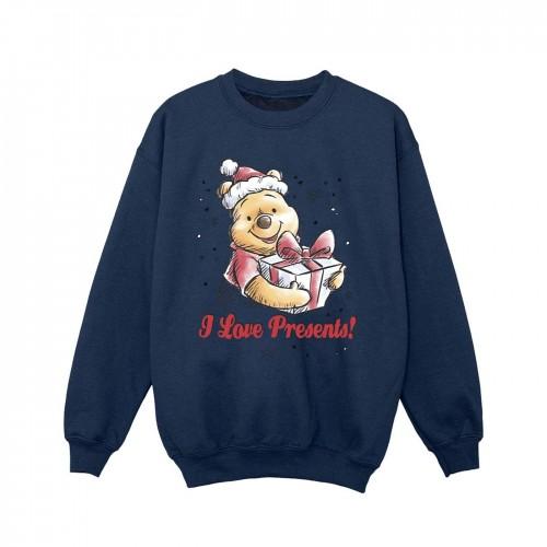 Disney Girls Winnie The Pooh Love Presents Sweatshirt 5-6 Years wit