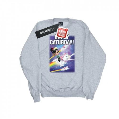 Disney Girls Wreck It Ralph Happy Caturday-sweatshirt 9-11 Years wit