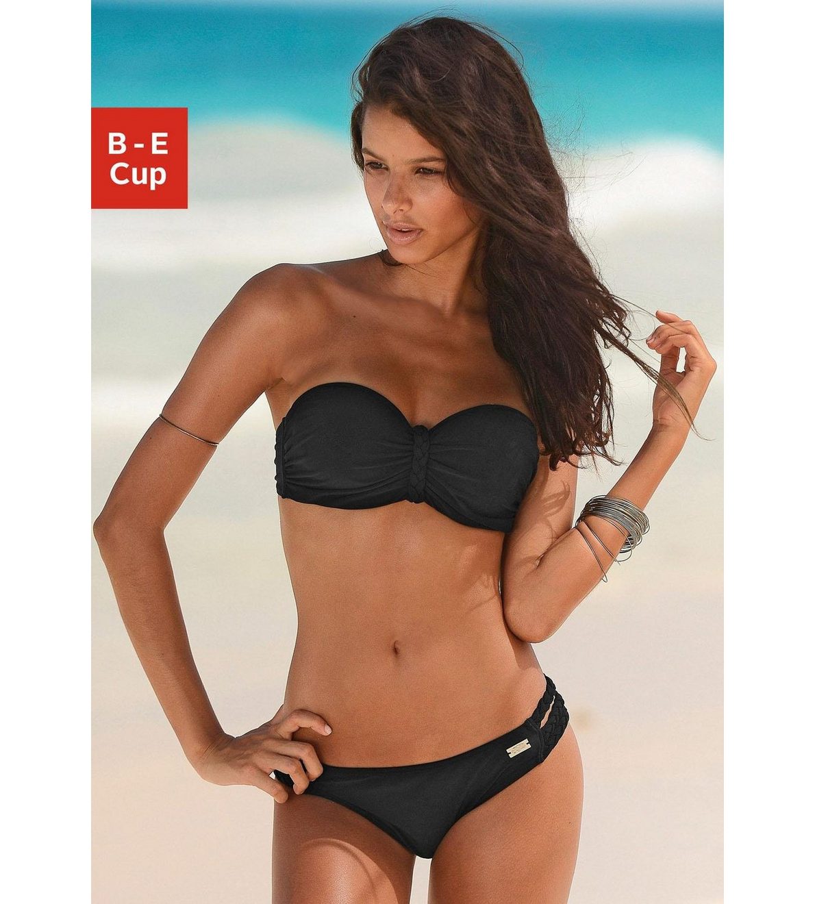 Buffalo Beugelbikini in bandeaumodel trendige look, met afneembare bandjes, met gevlochten details