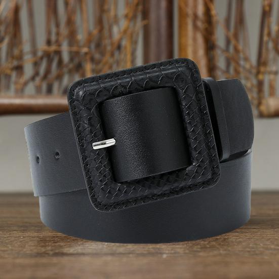 Moke Tailleriem Stijlvolle verstelbare wasbare tailleband Slangtextuur Tailleriem Tailleriem Kledingaccessoire zwart
