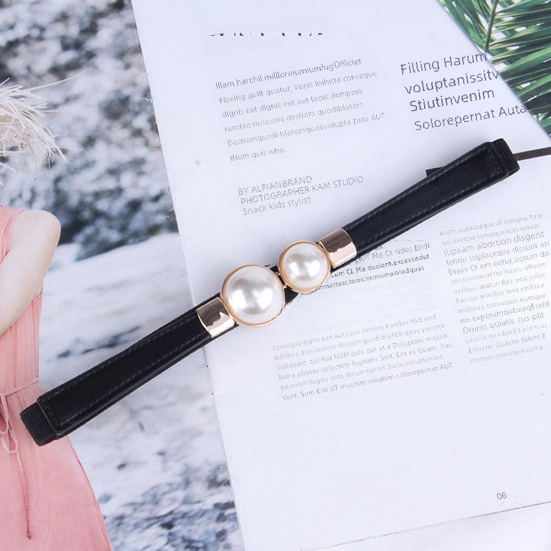 AI Market Koreaanse stijl retro parel elastische tailleketting riem voor trui jas