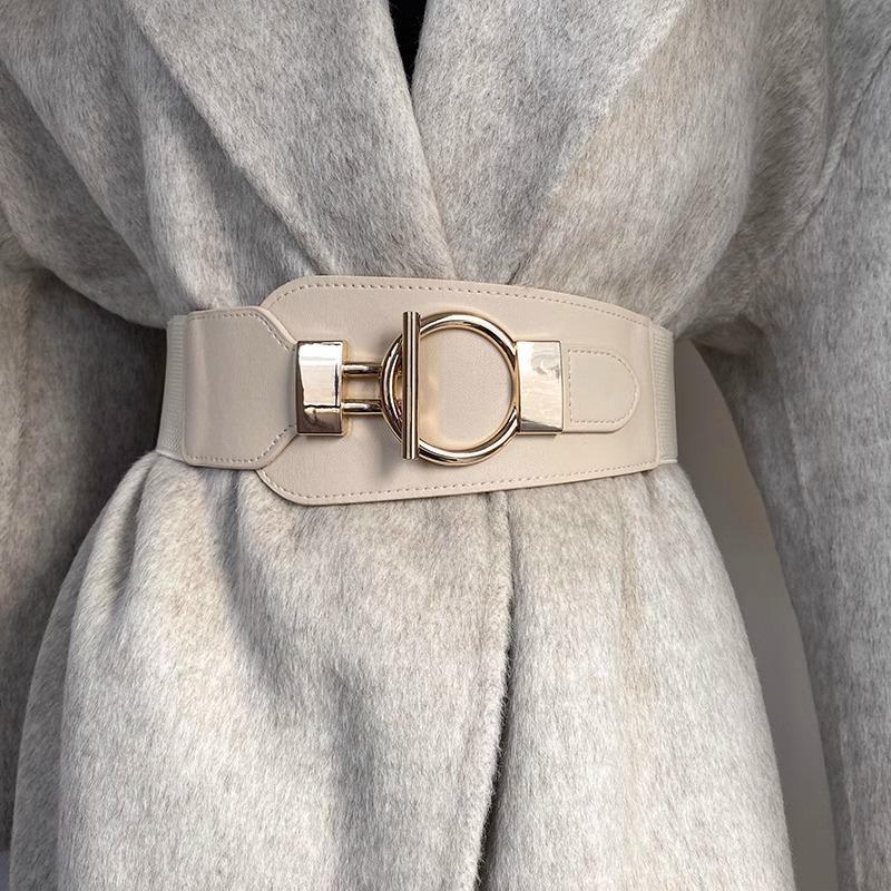 AI Supermarket Hoogwaardige elastische tailleband voor dames - veelzijdige en trendy decoratieve accessoire beige