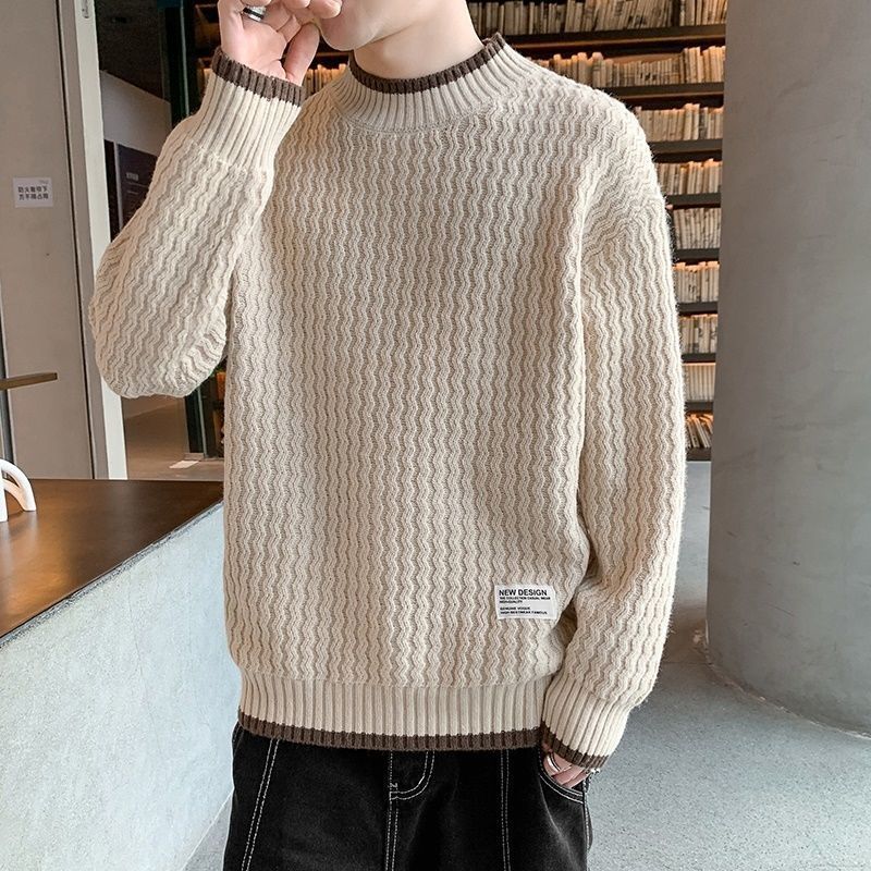 Mysterious Gift Heren Hoogwaardige Winter Gebreide Trui Stijl Pullover Losse en Warme Dikke Straat Herfst Trui 2023 Nieuw XXXL zwart