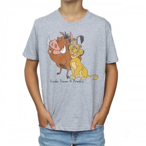 The Lion King Het Lion King jongens klassieke Simba Timon & Pumbaa T-shirt 5-6 Years grijs